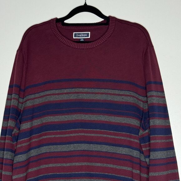 New Club Room Striped Crewneck Sweater Men's Size Large - Picture 6 of 9